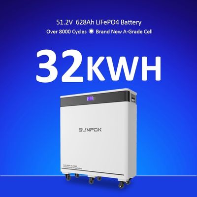 32kWh Residential & Commercial Lithium-Ion Solar Battery Pack 51.2V 628Ah Energy Storage Solution