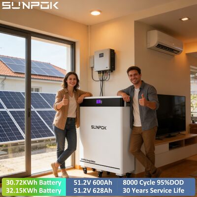Sunpok New Arrival 48v 51.2v 600ah Floor Type Lifepo4 Battery 200A Smart BMS 30kwh Lithium Battery for Home Energy Storage