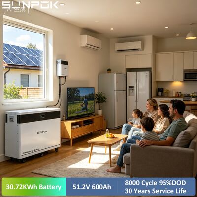 Sunpok 30KWH 51.2V 600AH LiFePO4 Battery Solar Energy Home Energy Storage 48v Solar Battery for SOLAR POWER SYSTEM