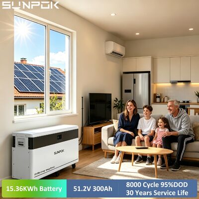 SUNPOK 51.2V 48V BMS Prismatic Battery 15KW 300Ah LiFePO4 Pack Battery 48V Lithium Ion Phosphate Battery