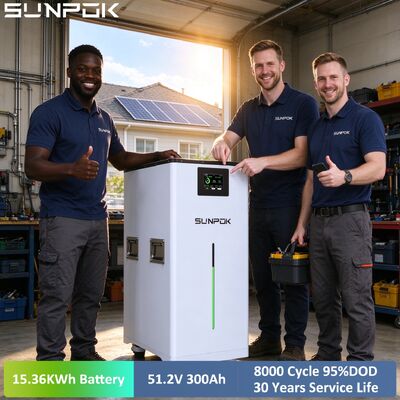 SUNPOK Household 48V LiFePO4 Lithium Battery 51.2V 300Ah 15KWh Lithium Iron Phosphate Battery Home Energy Storage