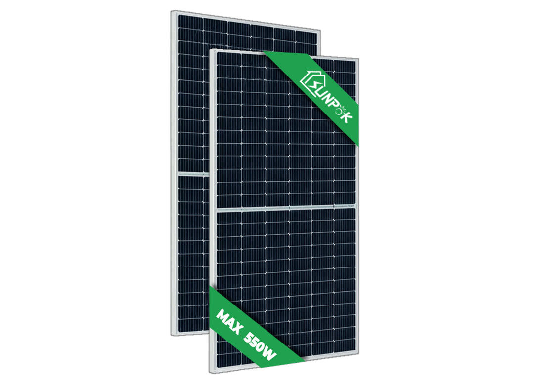 কালো 450W 550W 600W Mono PV প্যানেল হাফ সেল PV মডিউল সিলিকন সোলার সেল 12BB