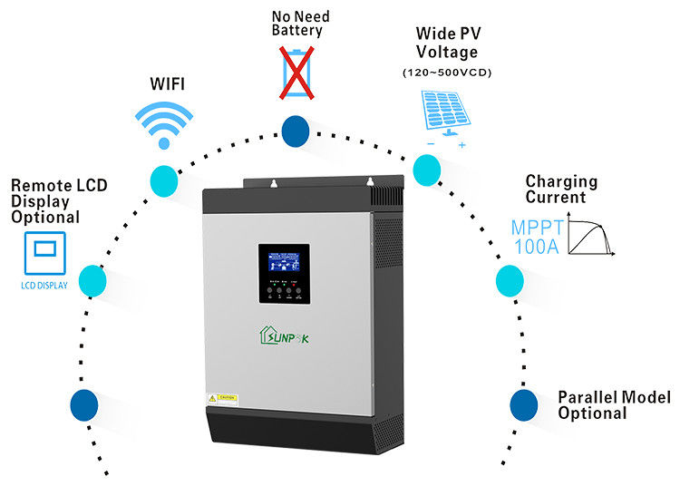অফ গ্রিড হাইব্রিড 3 Kw 5 Kw 10 Kw 15 Kw সিঙ্গেল ফেজ ইনভার্ট সোলার সিস্টেম ব্যবহার