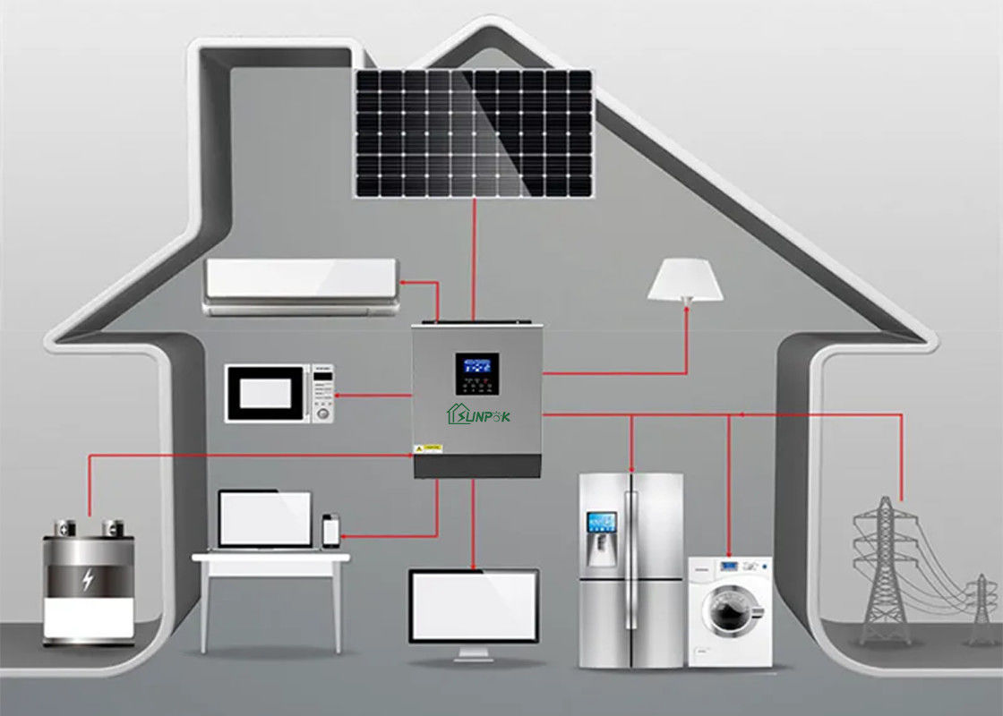 IP32 অফ গ্রিড ইনভার্টার সাইজিং 5kw 8kw 10kw 12kw Mppt সোলার চার্জ কন্ট্রোলার সহ