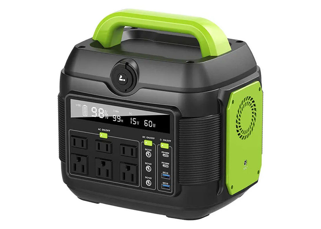 600w পোর্টেবল পাওয়ার সাপ্লাই আউটডোর 110/220v Ac আউটলেট রিচার্জেবল ব্যাটারি ক্যাম্পিং