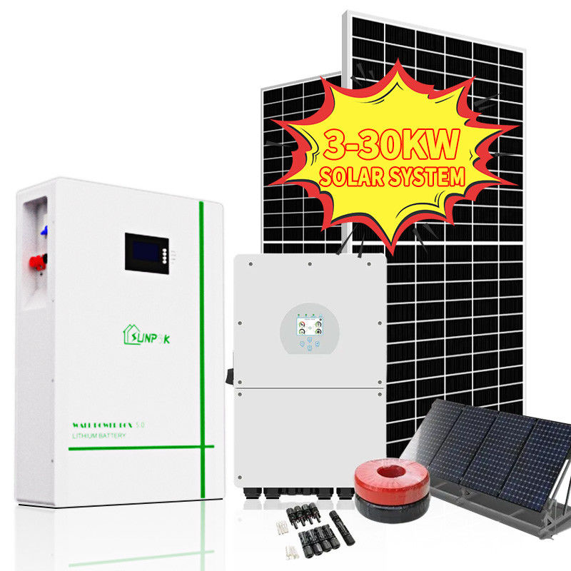 সানপোক কমপ্লিট অফ গ্রিড সোলার কিট 3kw 5kva 5kw 15kw 10kw হাইব্রিড সোলার সিস্টেম