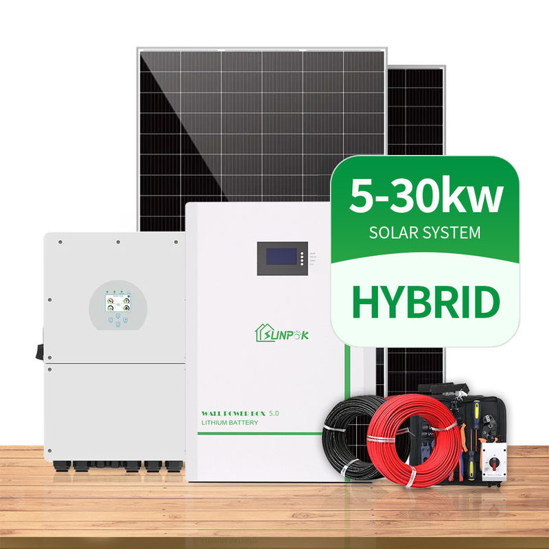 5KW 10KW 15KW অন অফ গ্রিড হাইব্রিড সোলার এনার্জি পিভি প্যানেল ওয়াল মাউন্ট করা হয়েছে গৃহস্থালী স্টোরেজ সিস্টেমের সাথে