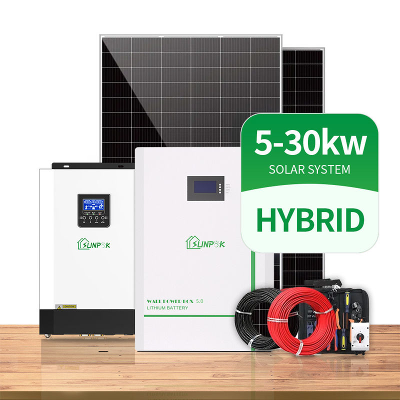 হাইব্রিড অফ গ্রিড সোলার প্যানেল সিস্টেম 5KW 10KW 15KW 20KW 30KW 50KW হোম সোলার এনার্জি