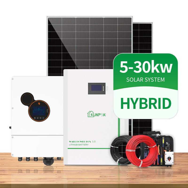 600W হাইব্রিড সোলার সিস্টেম কিট 3 ফেজ সোলার জেনারেটর প্যানেল সম্পন্ন সেট সহ