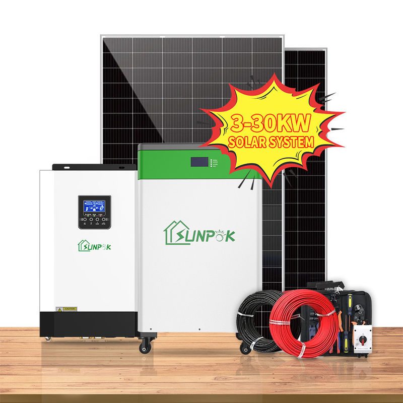 লিথিয়াম আয়ন সোলার হোম সিস্টেম 10kw 20kw 30kw Pv প্যানেল সেট অফ গ্রিড সোলার পাওয়ার হাইব্রিড
