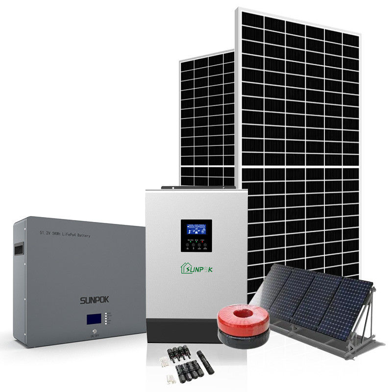 সানপোক সোলার পাওয়ার এনার্জি সিস্টেম 3 ফেজ 5Kw 8Kw 10Kw 48V সোলার ইলেকট্রিক সিস্টেম