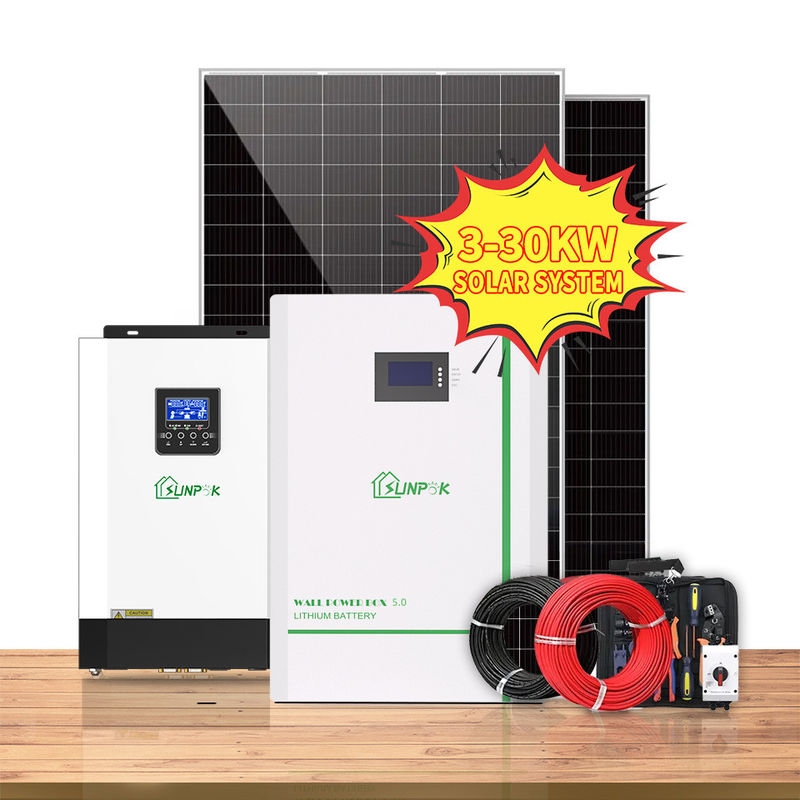 24V হোম সোলার সিস্টেম 10KW 15KW 20KW 25KW 30KW অফ গ্রিড হাইব্রিড সোলার এনার্জি সিস্টেম