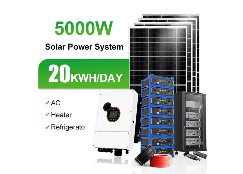 এমপিপিটি কন্ট্রোল পাতলা ফিল্ম সৌর প্যানেল 48V 200ah 10kwh 20kwh ছাদ মাউন্ট সৌর র্যাক