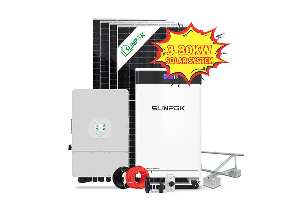 সৌর শক্তি সিস্টেম অফ গ্রিড 5kva সৌর হাইব্রিড ইনভার্টার লিথিয়াম আয়ন ব্যাটারি প্রকার