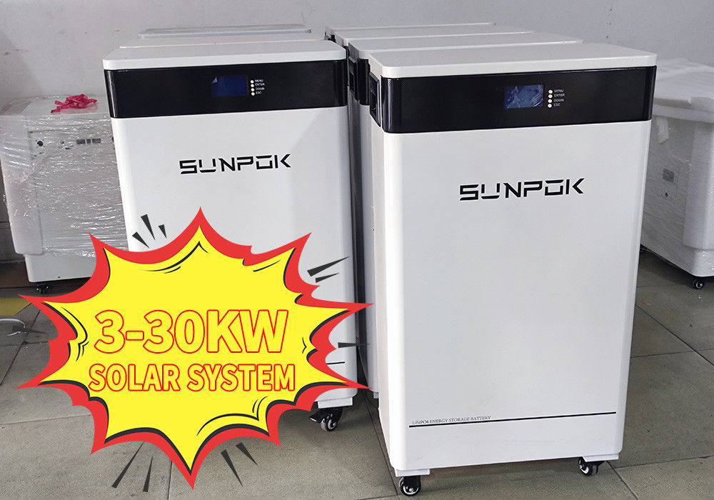 হাইব্রিড সৌর শক্তি সিস্টেম 30kw 20kw 10kw শক্তি সঞ্চয় সিস্টেম 3 ফেজ 40kwh লিথিয়াম ব্যাটারি সৌর সিস্টেম