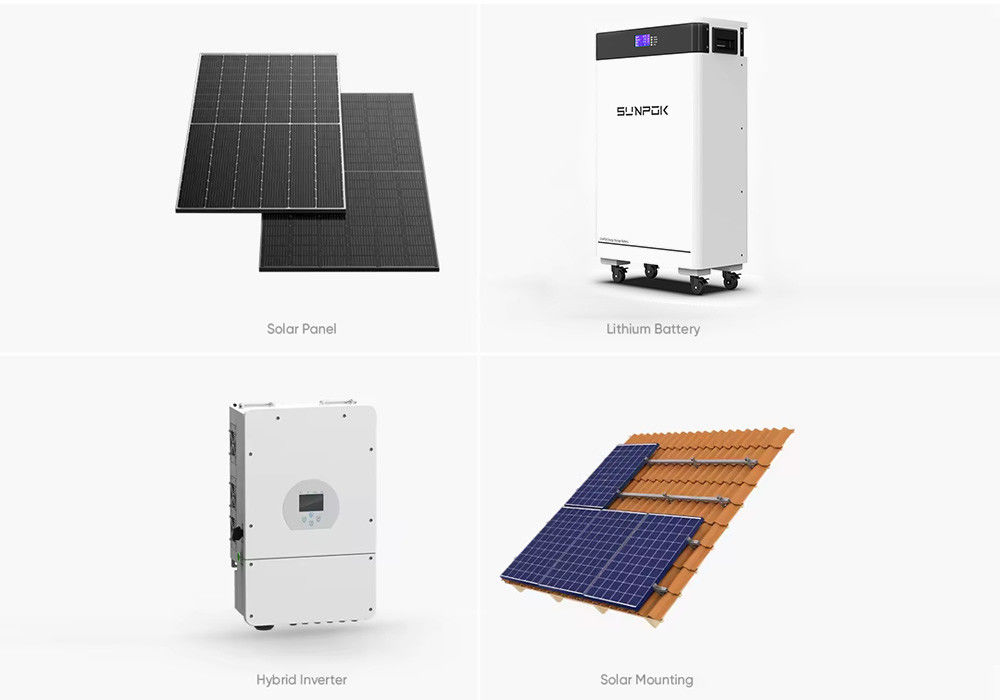 হাইব্রিড পাওয়ার ইনভার্টার সৌর সিস্টেম 3kw 3kva 3000w ব্যাটারি লিথিয়াম 48V 200ah সৌর সিস্টেম