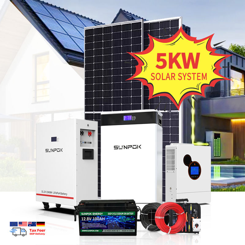 অফ গ্রিড 10Kwh ছাদ সৌর শক্তি সিস্টেম 15Kw 10Kw 5Kw সম্পূর্ণ সেট হাইব্রিড অফগ্রিড সিস্টেম খরচ