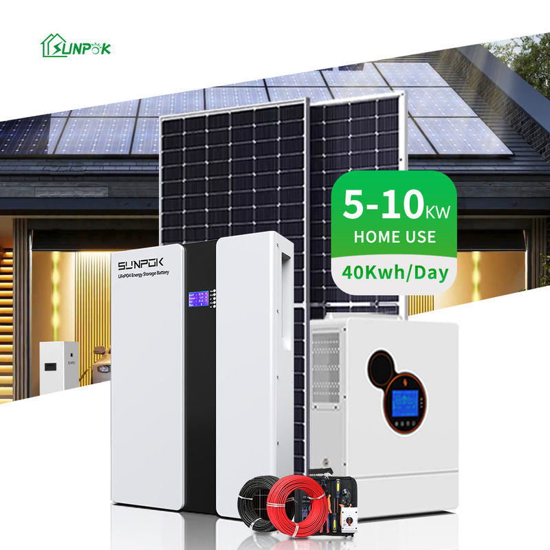 সৌর শক্তি সিস্টেম 3kw 5kw 10kw 12kw 15kw হাইব্রিড অফ গ্রিড সম্পূর্ণ সৌর প্যানেল সেট