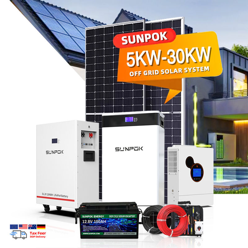 অফ গ্রিড সৌর শক্তি সিস্টেম 6Kw 10Kw 15Kw 20Kw 10000W হাইব্রিড সৌর শক্তি সিস্টেম