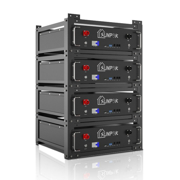 র্যাক ফসফেট ব্যাটারি টাইপ লিথিয়াম আয়রন 48V 100AH সৌর প্যানেল হোম লিথিয়াম আয়ন