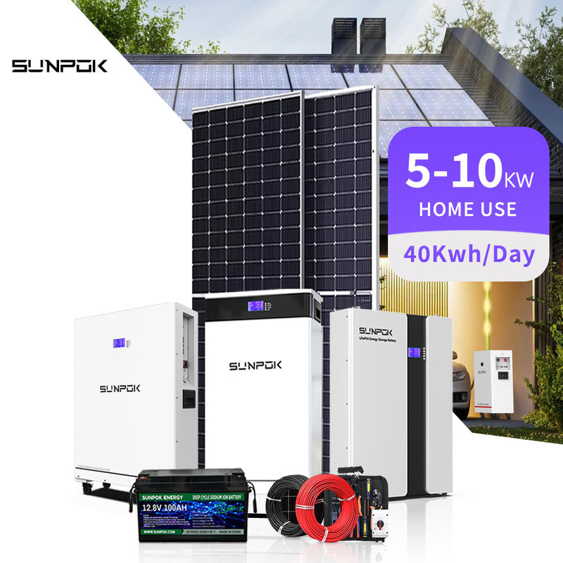 সম্পূর্ণ 30kw অফ-গ্রিড হাইব্রিড সৌর ব্যাটারি সিস্টেম সৌর হোম ব্যবহার 5kw 8kw 15kw কিট