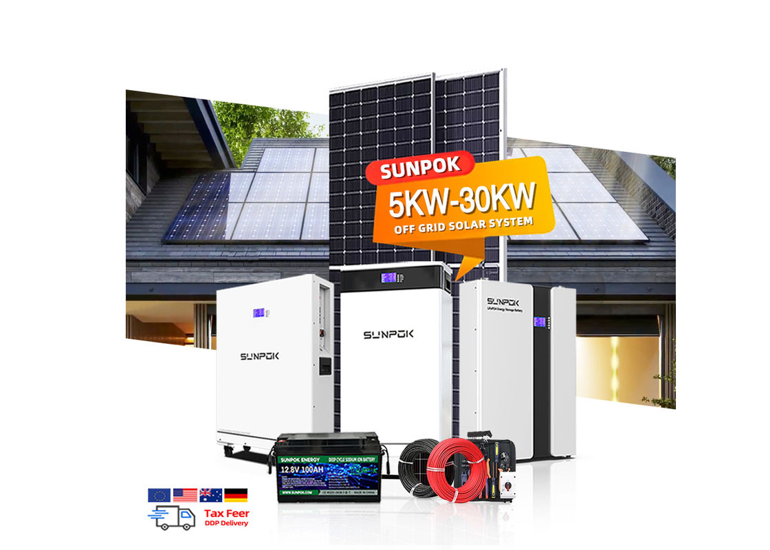 সৌর শক্তি সিস্টেম অফ গ্রিড 6000W 10Kw 15Kw 20Kw হাইব্রিড থ্রি-ফেজ সৌর শক্তি সিস্টেম