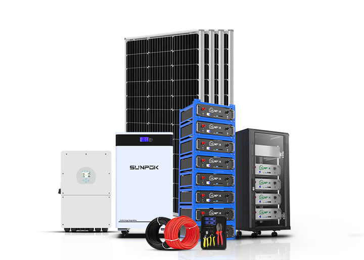 অফ গ্রিড ফোটোভোলটাইক সৌর শক্তি সিস্টেম 5Kw 10Kw 12Kw সম্পূর্ণ হাইব্রিড সৌর শক্তি সিস্টেম কিট হোম জন্য