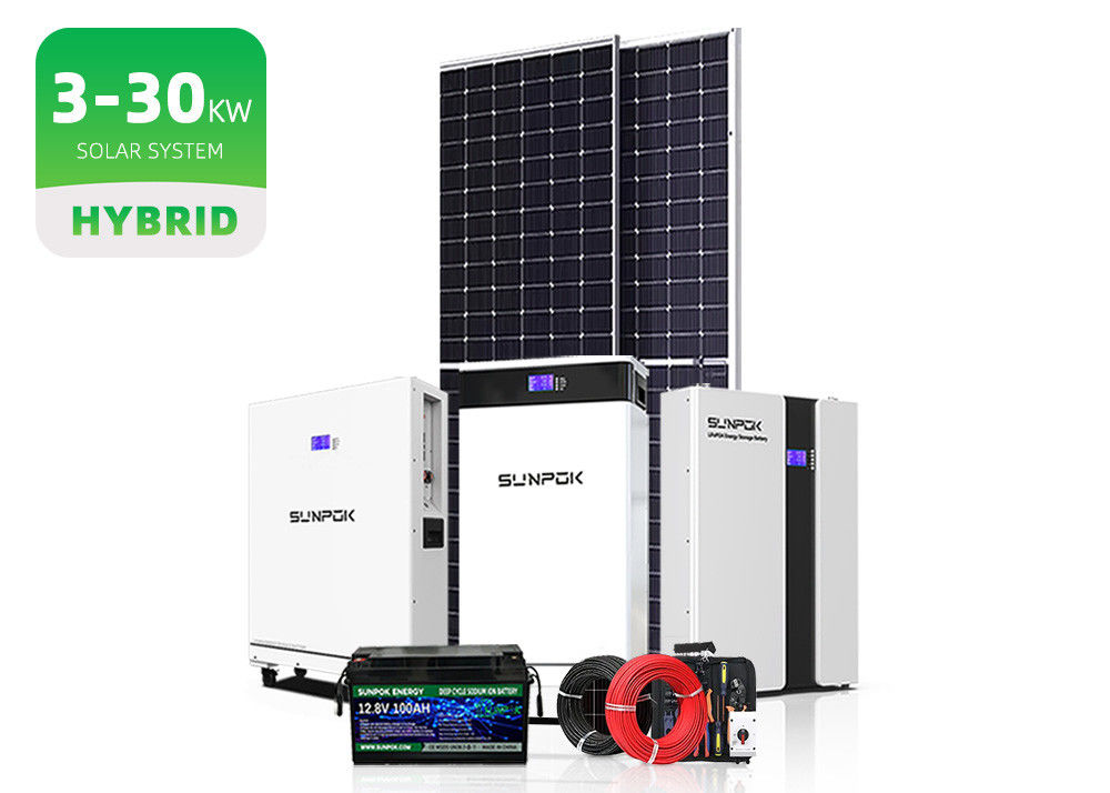 অফ গ্রিড হাইব্রিড সৌর শক্তি সঞ্চয় ব্যবস্থা 5Kw 10Kw 20Kw 10Kva সৌর শক্তি সিস্টেম অফ গ্রিড শক্তি সঞ্চয় সঙ্গে সম্পূর্ণ সেট