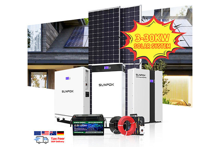 হাইব্রিড 6kw 8kw 10kw 12kw 20kw সৌর সিস্টেম সৌর প্যানেল 10kw সিস্টেম লিথিয়াম ব্যাটারি 48v 100ah সৌর সিস্টেমের জন্য