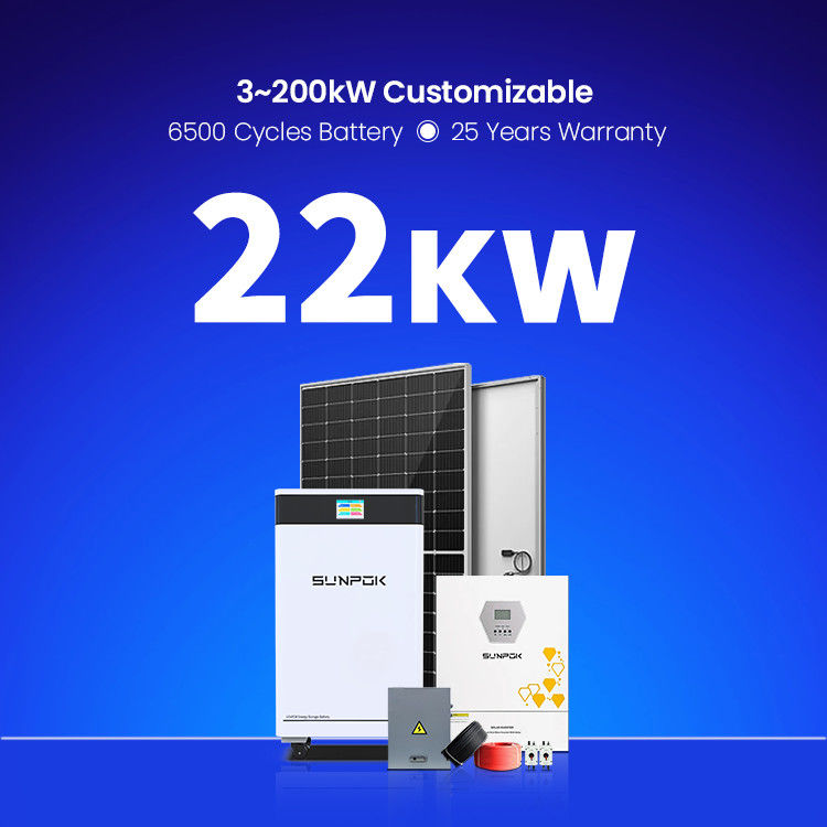 সম্পূর্ণ 10KW সৌর সিস্টেম 3.5kw 6.2kw 11kw 22kw সৌর প্যানেল কিট হাইব্রিড অফ গ্রিড হোম সৌর শক্তি সিস্টেম