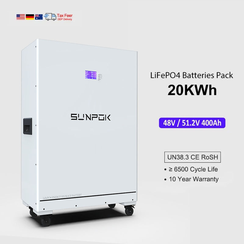 48V 400Ah 20Kwh হোম এনার্জি স্টোরেজ সোলার ব্যাটারি মাল্টি-ফাংশন লিথিয়াম আয়ন লাইফপো4 400Ah 20Kwh মাল্টি-ফাংশন সোলার এনার্জি