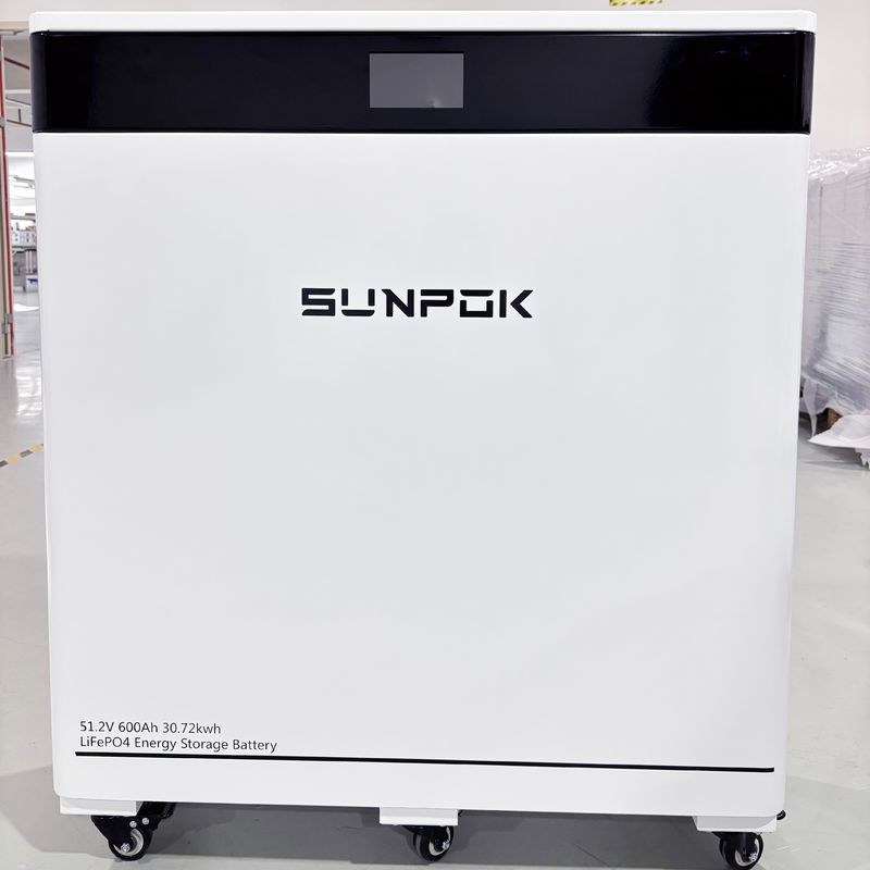 51.2v 600ah Lifepo4 48v ব্যাটারি 30kwh লিথিয়াম ব্যাটারি চাকা সহ সৌর শক্তির জন্য ব্যাটারি স্টোরেজ সিস্টেম