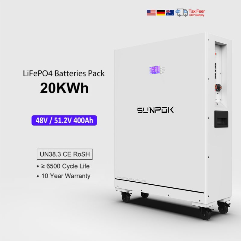 48V 400Ah সোলার লিথিয়াম ব্যাটারি প্যাক 20kwh সোলার এনার্জি সিস্টেম 48V 400Ah LiFePO4 শক্তি সঞ্চয় ব্যাটারি