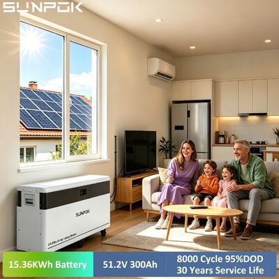 SUNPOK Factory Wholesale 51.2V 300Ah 15kWh Floor-mounted LiFePO4 Battery 48V 300Ah 15kWh Home Energy Storage System