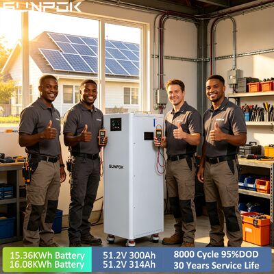 SUNPOK 16Kwh Lithium 48V Batteries Home Energy Storage System 51.2V 300Ah 314Ah 15Kwh Solar Lifepo4 Battery With Bms